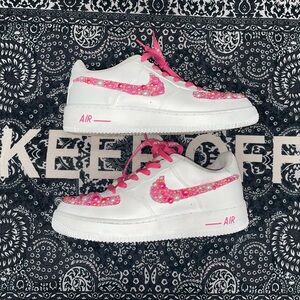 Pink and White AF1 with pearls